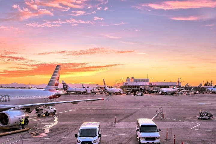 a car parked on the tarmac at an airport